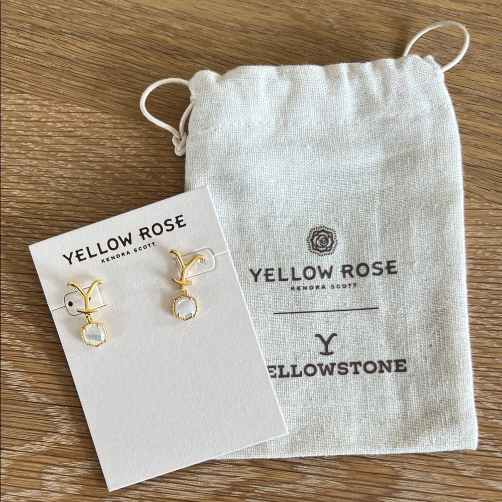 Kendra Scott Yellow Rose:  Gold/Ivory Earrings